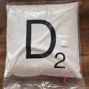 Scrabble Letter “D” Cushion Throw Pillow 16”x16” NWT Board Game Wild & Wolf